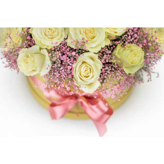 Flower box with roses